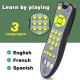 Baby TV Remote Control Toy With Sound Light, Realistic Learning Education Toys With English Spanish French, Toddler Musical Toy, Gifts For Girls Boys